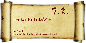 Trnka Kristóf névjegykártya