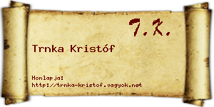 Trnka Kristóf névjegykártya